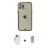 ieg™ iPhone 12 Pro Max Kılıf Eksen Minimal Koleksiyonu - Siyah Joko Magic 5D Cam + Shine Kamera Lens - LT