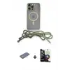 ieg™ iPhone 12 Pro Max Kılıf Eksen Özel Seri - Şeffaf Temperli Cam Ekran Koruyucu + Renkli Kamera Lens Koruma Cam - SI