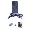 ieg™ iPhone 12 Pro Max Kılıf Eksen Özel Seri - Şeffaf Temperli Cam Ekran Koruyucu + Shine Kamera Lens Koruma Cam - GS