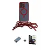 ieg™ iPhone 12 Pro Max Kılıf Eksen Özel Seri - Şeffaf Temperli Cam Ekran Koruyucu + Shine Kamera Lens Koruma Cam - SH
