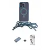 ieg™ iPhone 12 Pro Max Kılıf Eksen Özel Seri - Şeffaf Uv Polymer Nano Ekran Koruyucu + Shine Kamera Lens Koruma Cam - GS