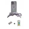 ieg™ iPhone 12 Pro Max Kılıf Eksen Özel Seri - Siyah Polymer Nano Ekran Koruyucu + Shine Kamera Lens Koruma Cam - SABE