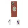 ieg™ iPhone 12 Pro Max Kılıf İz Form Serisi - Siyah Joko 5D Cam + Shine Kamera Lens - LT