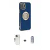 ieg™ iPhone 12 Pro Max Kılıf İz Form Serisi - Siyah Joko Magic 5D Cam + Shine Kamera Lens - GD
