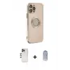 ieg™ iPhone 12 Pro Max Kılıf İz Form Serisi - Siyah Joko Magic 5D Cam + Shine Kamera Lens - GD