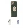 ieg™ iPhone 12 Pro Max Kılıf İz Form Serisi - Siyah Joko Magic 5D Cam + Shine Kamera Lens - GD