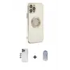 ieg™ iPhone 12 Pro Max Kılıf İz Form Serisi - Siyah Joko Magic 5D Cam + Shine Kamera Lens - LT