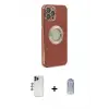ieg™ iPhone 12 Pro Max Kılıf İz Form Serisi - Siyah Joko Magic 5D Cam + Shine Kamera Lens - LT
