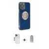 ieg™ iPhone 12 Pro Max Kılıf İz Form Serisi - Siyah Joko Magic 5D Cam + Shine Kamera Lens - LT
