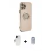 ieg™ iPhone 12 Pro Max Kılıf İz Form Serisi - Siyah Joko Magic 5D Cam + Shine Kamera Lens - LT