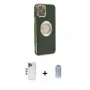 ieg™ iPhone 12 Pro Max Kılıf İz Form Serisi - Siyah Joko Magic 5D Cam + Shine Kamera Lens - LT