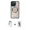 ieg™ iPhone 12 Pro Max Kılıf Kutup Modern - Siyah Joko 5D Cam + Shine Kamera Lens - GD