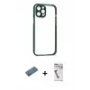 ieg™ iPhone 12 Pro Max Kılıf Nova Asil Özel Seri - Şeffaf Uv Polymer Nano Ekran Koruyucu + Shine Kamera Lens Koruma Cam - GD