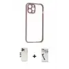 ieg™ iPhone 12 Pro Max Kılıf Nova Asil Özel Seri - Şeffaf Uv Polymer Nano Ekran Koruyucu + Shine Kamera Lens - GD