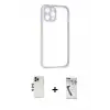 ieg™ iPhone 12 Pro Max Kılıf Nova Asil Özel Seri - Şeffaf Uv Polymer Nano Ekran Koruyucu + Shine Kamera Lens - GD