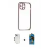ieg™ iPhone 12 Pro Max Kılıf Nova Asil Özel Seri - Siyah 18D Cam Ekran Koruyucu + Shine Kamera Lens - LT