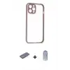 ieg™ iPhone 12 Pro Max Kılıf Nova Asil Özel Seri - Siyah Joko Magic 5D Cam + Renkli Kamera Lens Koruma Cam - MI