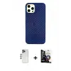 ieg™ iPhone 12 Pro Max Kılıf Nova Çizgi - Şeffaf Temperli Cam Ekran Koruyucu + Shine Kamera Lens - LT