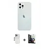 ieg™ iPhone 12 Pro Max Kılıf Nova Çizgi - Şeffaf Temperli Cam Ekran Koruyucu + Shine Kamera Lens - LT