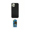 ieg™ iPhone 12 Pro Max Kılıf Nova Çizgi - Siyah 18D Cam Ekran Koruyucu