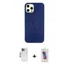ieg™ iPhone 12 Pro Max Kılıf Nova Çizgi - Siyah Joko 5D Cam + Shine Kamera Lens - LT