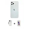 ieg™ iPhone 12 Pro Max Kılıf Nova Çizgi - Siyah Joko 5D Cam + Shine Kamera Lens - LT
