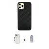 ieg™ iPhone 12 Pro Max Kılıf Nova Çizgi - Siyah Joko Magic 5D Cam + Shine Kamera Lens - GD