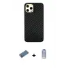 ieg™ iPhone 12 Pro Max Kılıf Nova Çizgi - Siyah Joko Magic 5D Cam + Shine Kamera Lens Koruma Cam - GD