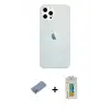 ieg™ iPhone 12 Pro Max Kılıf Nova Çizgi - Siyah Polymer Nano Ekran Koruyucu + Shine Kamera Lens Koruma Cam - GS