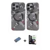ieg™ iPhone 12 Pro Max Kılıf Nova Doku Koleksiyonu - Şeffaf Temperli Cam Ekran Koruyucu + Shine Kamera Lens Koruma Cam - GD