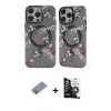 ieg™ iPhone 12 Pro Max Kılıf Nova Doku Koleksiyonu - Şeffaf Temperli Cam Ekran Koruyucu + Shine Kamera Lens Koruma Cam - GI