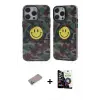 ieg™ iPhone 12 Pro Max Kılıf Nova Doku Koleksiyonu - Şeffaf Temperli Cam Ekran Koruyucu + Shine Kamera Lens Koruma Cam - SABE