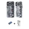 ieg™ iPhone 12 Pro Max Kılıf Nova Doku Koleksiyonu - Şeffaf Uv Polymer Nano Ekran Koruyucu + Shine Kamera Lens Koruma Cam - GD