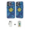 ieg™ iPhone 12 Pro Max Kılıf Nova Doku Koleksiyonu - Siyah Polymer Nano Ekran Koruyucu + Shine Kamera Lens - GD