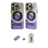 ieg™ iPhone 12 Pro Max Kılıf Nova Doku Koleksiyonu - Siyah Polymer Nano Ekran Koruyucu + Shine Kamera Lens Koruma Cam - GS