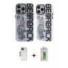 ieg™ iPhone 12 Pro Max Kılıf Nova Doku Koleksiyonu - Siyah Polymer Nano Ekran Koruyucu + Shine Kamera Lens - GD