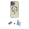 ieg™ iPhone 12 Pro Max Kılıf Nova Işık Özel Seri - Şeffaf Royal Nano Ekran Koruyucu + Shine Kamera Lens Koruma Cam - GD