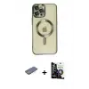 ieg™ iPhone 12 Pro Max Kılıf Nova Işık Özel Seri - Şeffaf Temperli Cam Ekran Koruyucu + Renkli Kamera Lens Koruma Cam - MI