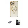 ieg™ iPhone 12 Pro Max Kılıf Nova Işık Özel Seri - Şeffaf Temperli Cam Ekran Koruyucu + Renkli Kamera Lens Koruma Cam - SI