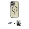 ieg™ iPhone 12 Pro Max Kılıf Nova Işık Özel Seri - Şeffaf Temperli Cam Ekran Koruyucu + Renkli Kamera Lens Koruma Cam - TU
