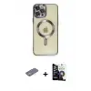 ieg™ iPhone 12 Pro Max Kılıf Nova Işık Özel Seri - Şeffaf Temperli Cam Ekran Koruyucu + Renkli Kamera Lens Koruma Cam - SI