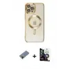 ieg™ iPhone 12 Pro Max Kılıf Nova Işık Özel Seri - Şeffaf Temperli Cam Ekran Koruyucu + Shine Kamera Lens Koruma Cam - SH