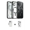 ieg™ iPhone 12 Pro Max Kılıf Nova Işık Özel Seri - Şeffaf Uv Polymer Nano Ekran Koruyucu + Shine Kamera Lens - LT