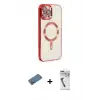 ieg™ iPhone 12 Pro Max Kılıf Nova Işık Özel Seri - Şeffaf Uv Polymer Nano Ekran Koruyucu + Shine Kamera Lens Koruma Cam - GD