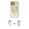 ieg™ iPhone 12 Pro Max Kılıf Nova Işık Özel Seri - Şeffaf Uv Polymer Nano Ekran Koruyucu + Shine Kamera Lens - LT