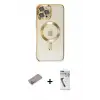 ieg™ iPhone 12 Pro Max Kılıf Nova Işık Özel Seri - Şeffaf Uv Polymer Nano Ekran Koruyucu + Shine Kamera Lens Koruma Cam - SABE