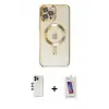 ieg™ iPhone 12 Pro Max Kılıf Nova Işık Özel Seri - Siyah Joko 5D Cam + Shine Kamera Lens - GD