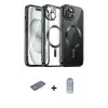 ieg™ iPhone 12 Pro Max Kılıf Nova Işık Özel Seri - Siyah Joko Magic 5D Cam + Renkli Kamera Lens Koruma Cam - MI