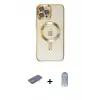 ieg™ iPhone 12 Pro Max Kılıf Nova Işık Özel Seri - Siyah Joko Magic 5D Cam + Renkli Kamera Lens Koruma Cam - MI