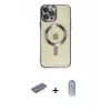 ieg™ iPhone 12 Pro Max Kılıf Nova Işık Özel Seri - Siyah Joko Magic 5D Cam + Renkli Kamera Lens Koruma Cam - MI